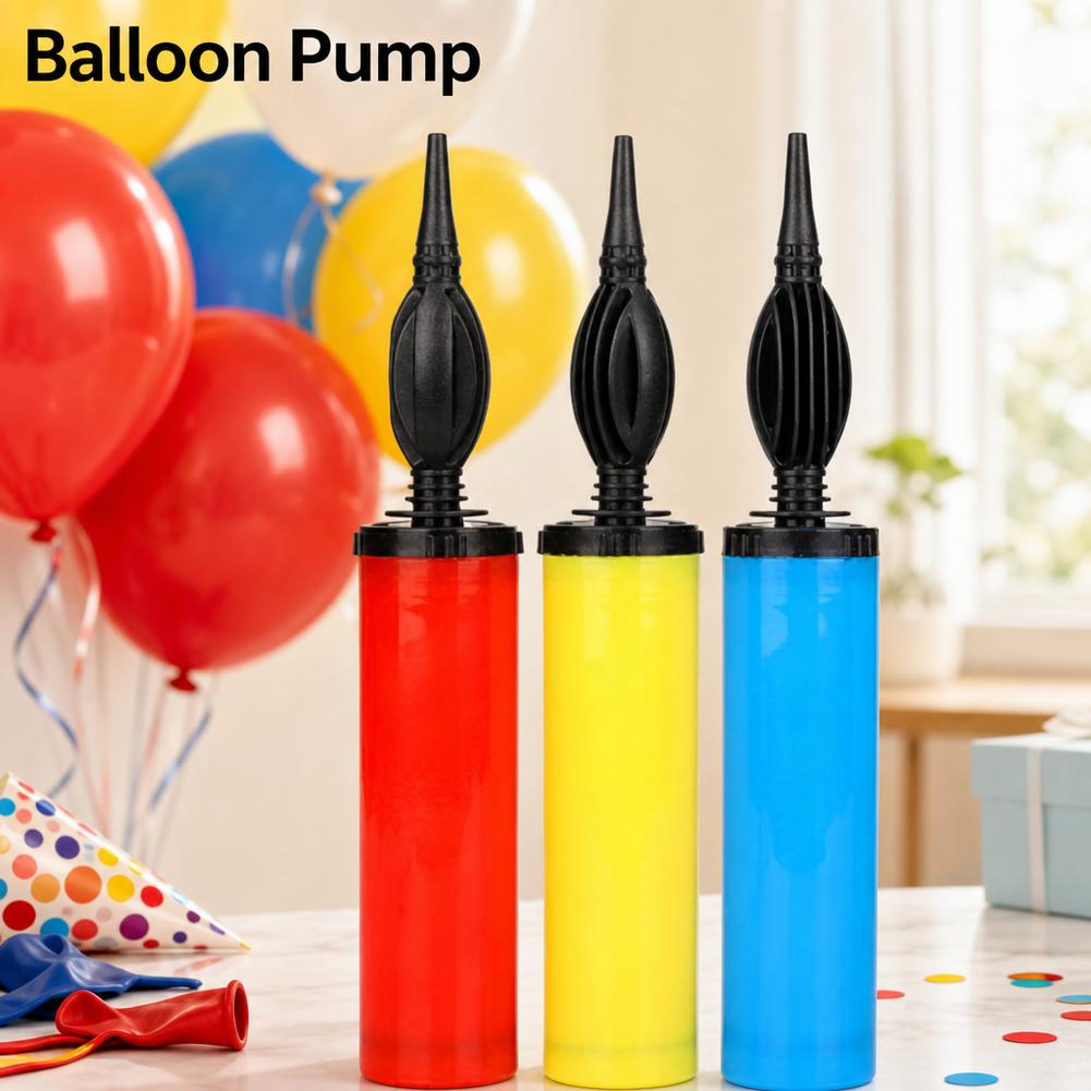 Balloon Pump Hand - 1個入りデュアルアクション手動バルーンエアポンプ（ランダムカラー）、ポータブルプラスチック製手動インフレーター、非電動静音ハンドツール