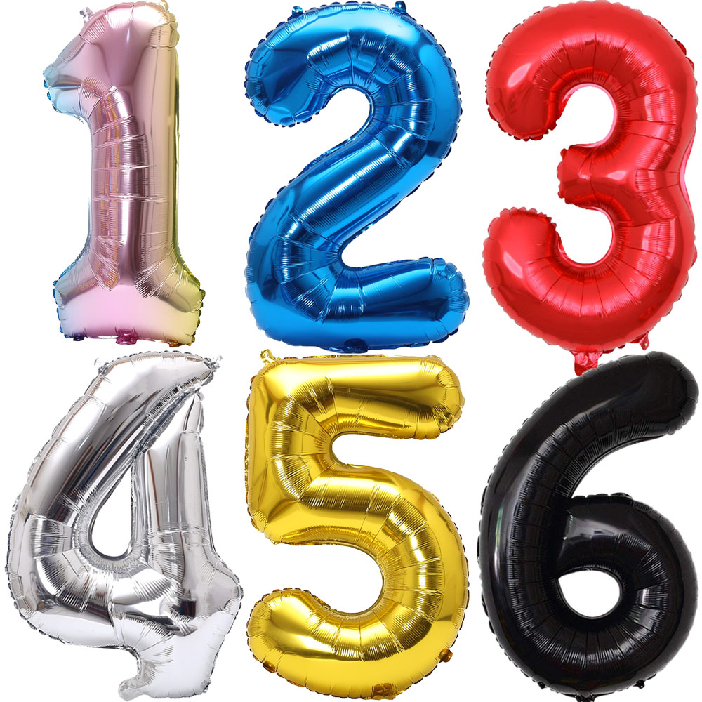 Balloon Pump Hand - 32 インチレインボーグラデーション番号ホイルバルーン 1-9 子供の誕生日パーティーの装飾ベビーシャワーブライダルシャワーより多くのオプションが利用可能
