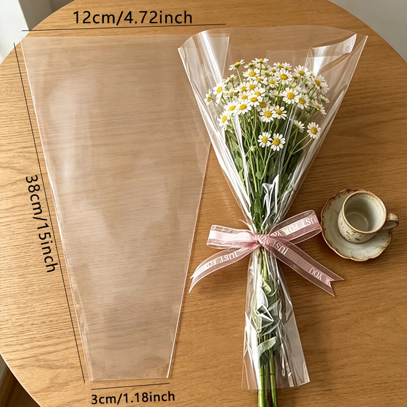 Event Party Shop - 52個入り透明プラスチック製花束包装袋、バラやギフトの包装に最適、花屋での日常使用に最適