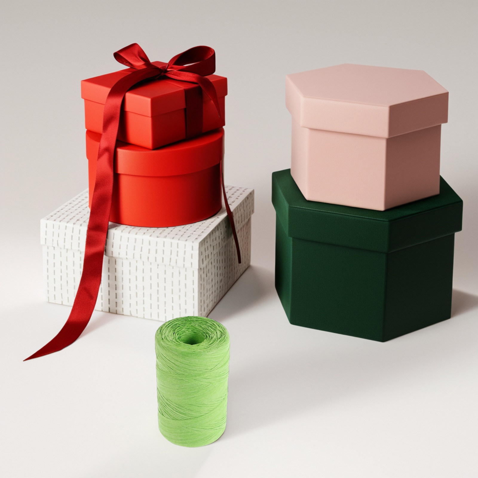 Papercraft Supply Ribbon - フラットなラフィア紙製のカラフルな包装リボン。花束のラッピング、プレゼントボックスの装飾、DIYクラフト用品として。