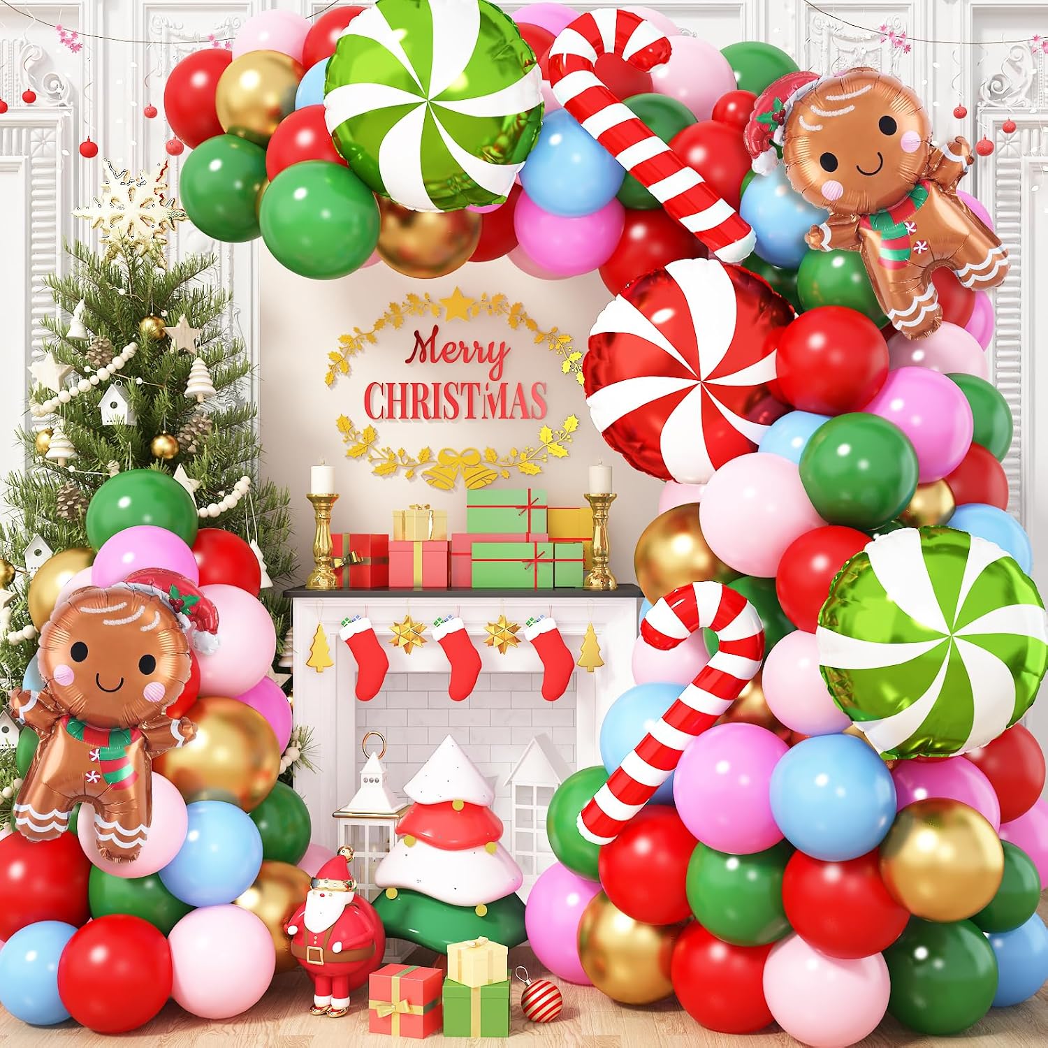 クリスマスバルーンガーランドアーチキット 113個入り クリ - Balloon Arch Kit のレビューと価格
