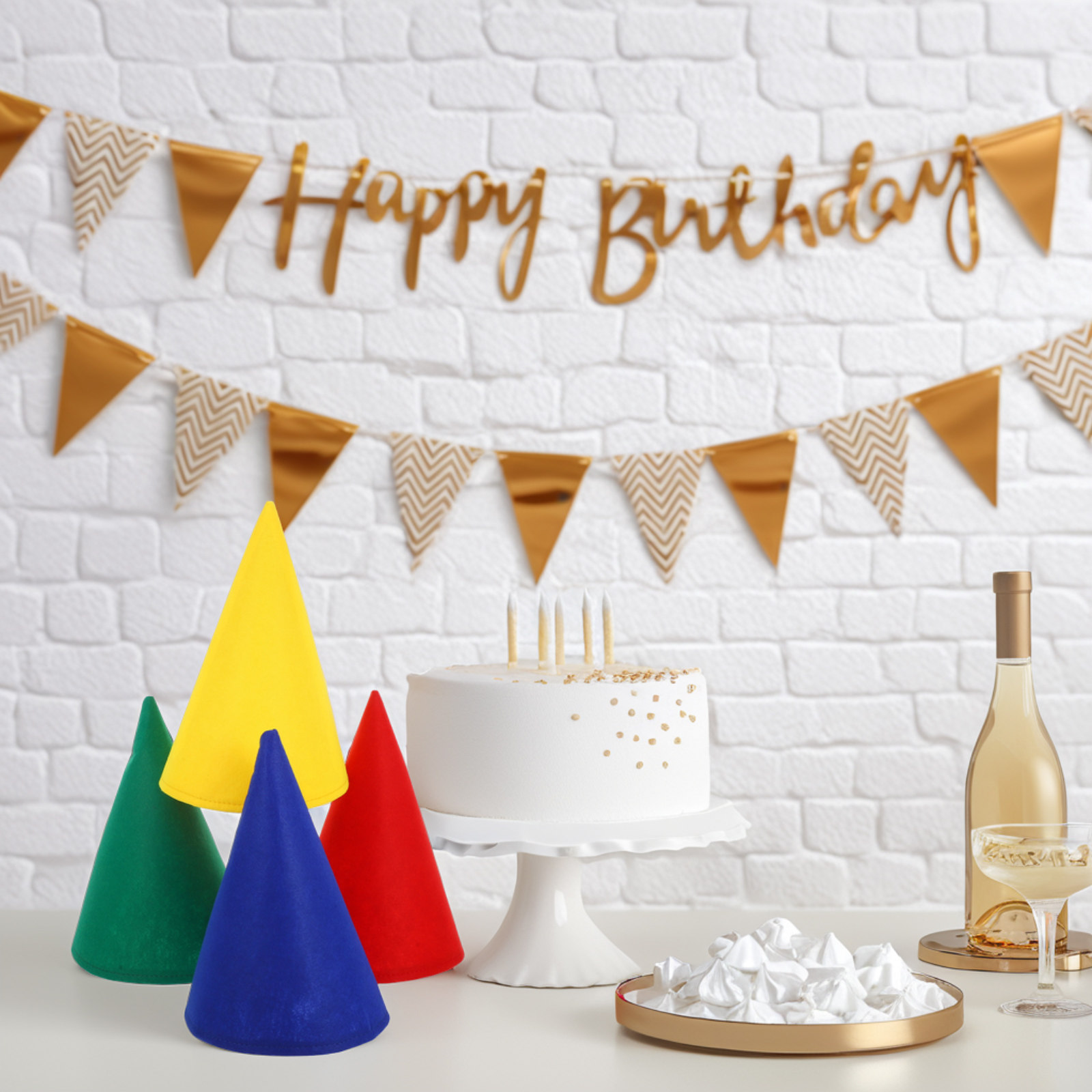 4個セット フェルト製コーン型ノーム帽子 柔らかく快適なフィ - Party Hat Cone のレビューと価格