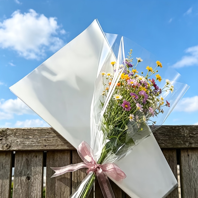 52個入り透明プラスチック製花束包装袋、バラやギフトの包装に - Event Party Shop のレビューと価格