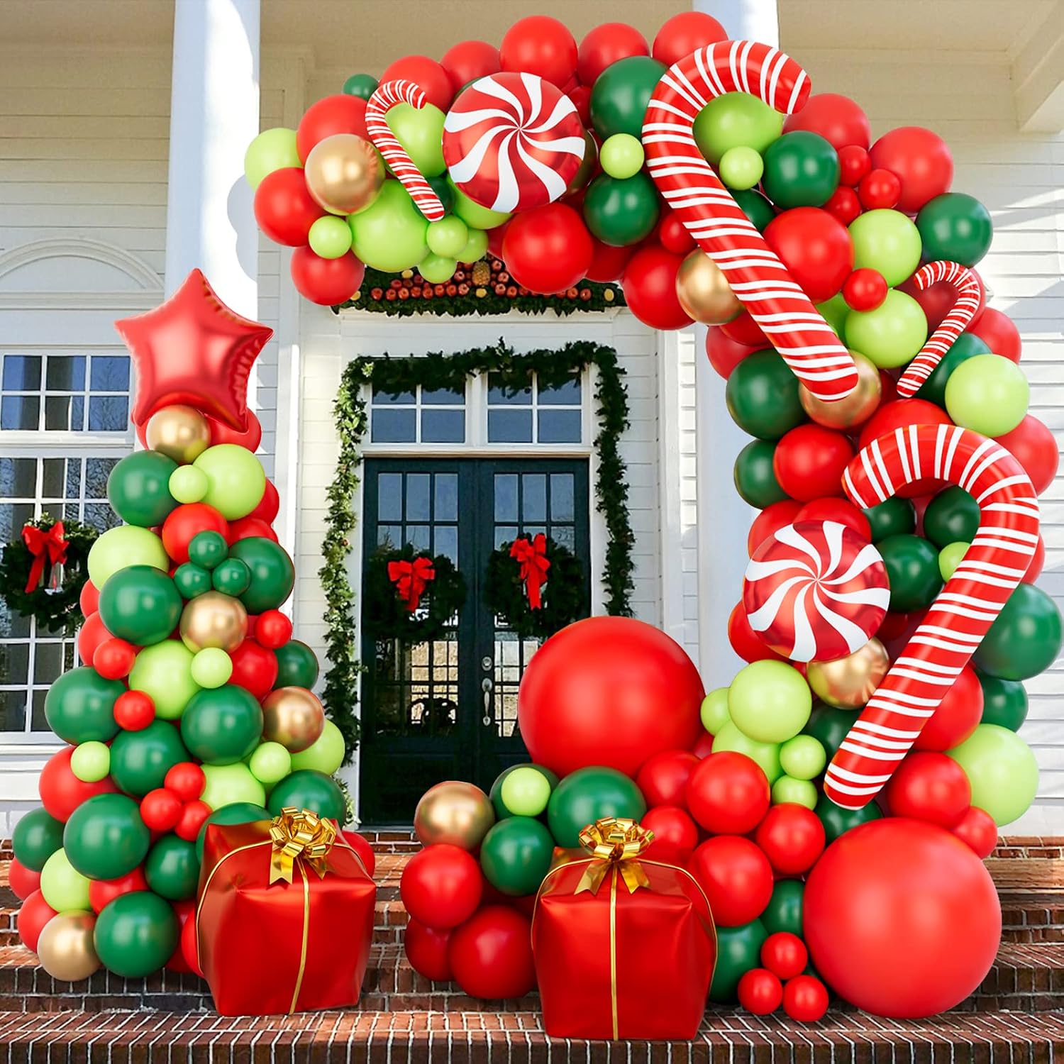 144ピースのクリスマスバルーンガーランドアーチキット。クリ - Balloon Arch Kit のレビューと価格