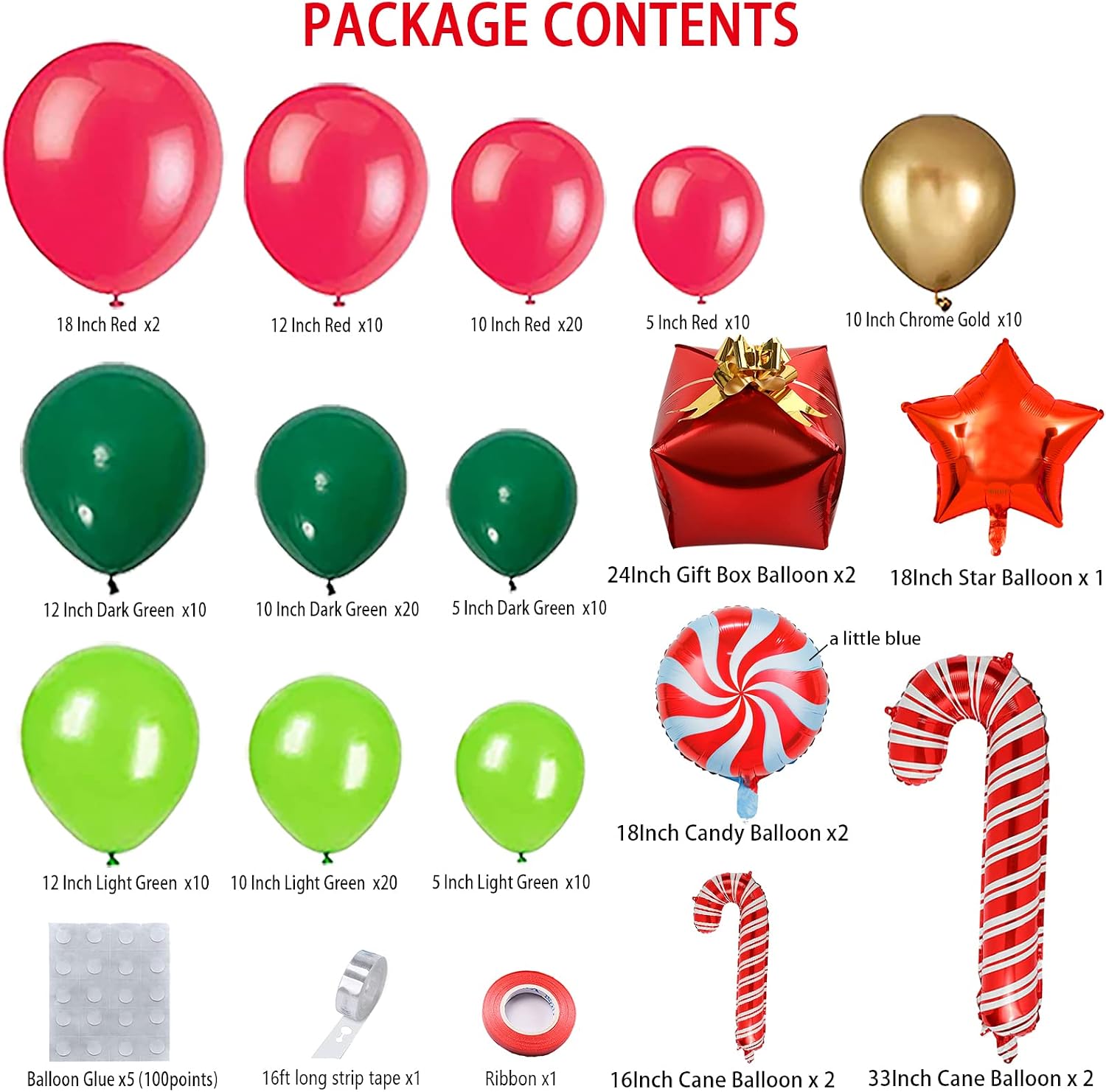 144ピースのクリスマスバルーンガーランドアーチキット。クリ - Balloon Arch Kit のレビューと価格