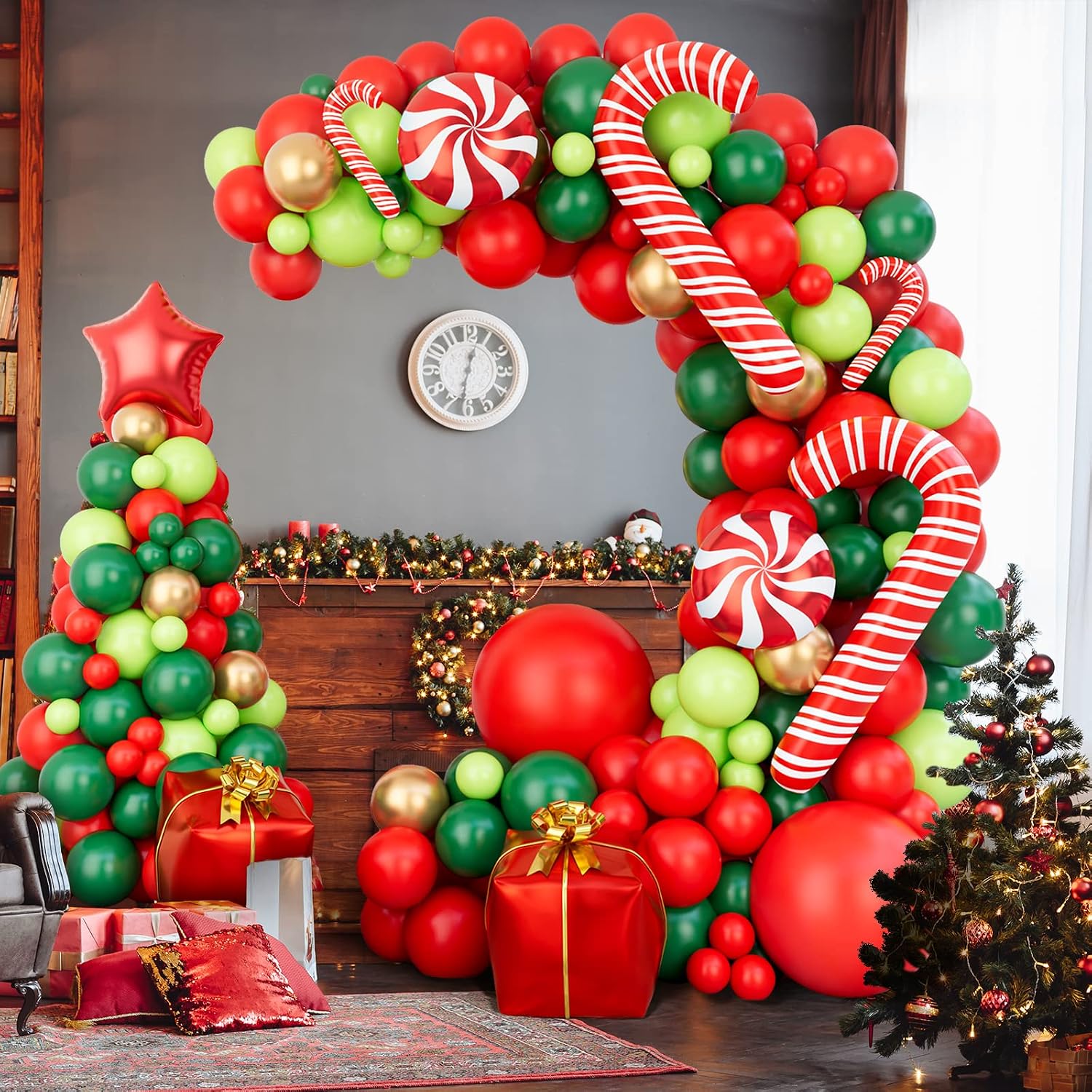 144ピースのクリスマスバルーンガーランドアーチキット。クリ - Balloon Arch Kit のレビューと価格
