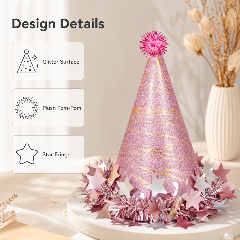 インスタ風バースデーパーティー用スパンコールコーンハット 子 - Party Hat Cone のレビューと価格