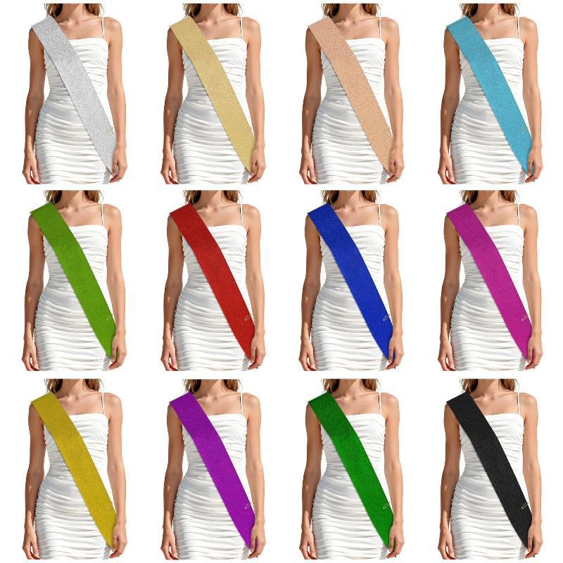 グリッターブランクサテンサッシュ DIY ウェディング、バチ - Birthday Sash Glitter のレビューと価格